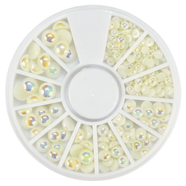 Halbperlen Rondell Pearl AB