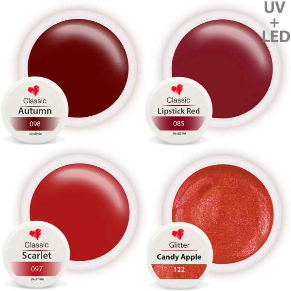 Farbgel Set Rot Red für UV & LED