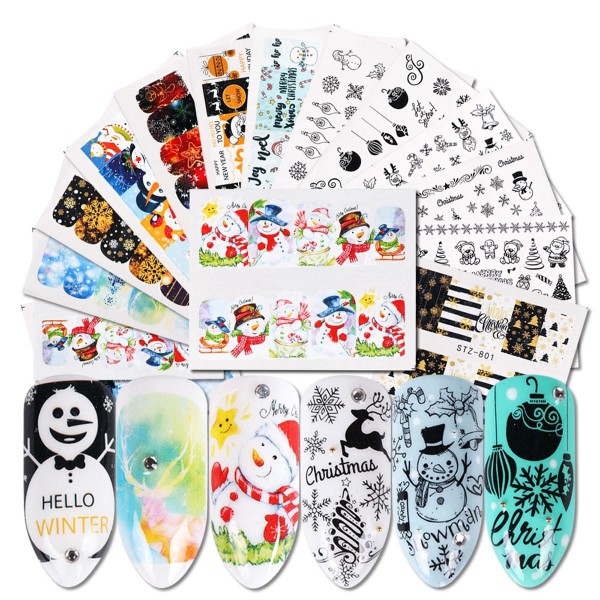 10x Xmas Nailart Tattoo