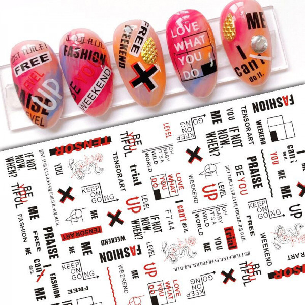 Nail Sticker Schrift Nailart