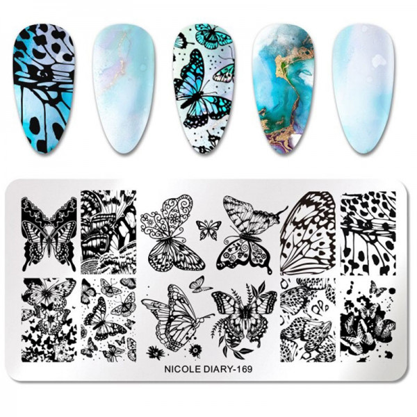 Schmetterling Stamping Schablone für Nageldesign