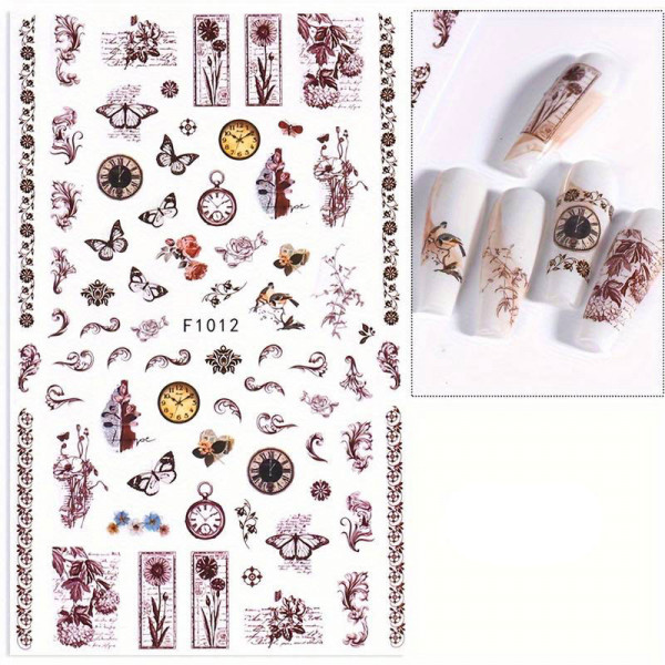 Nail Sticker Vintage Nailart Silber F1012