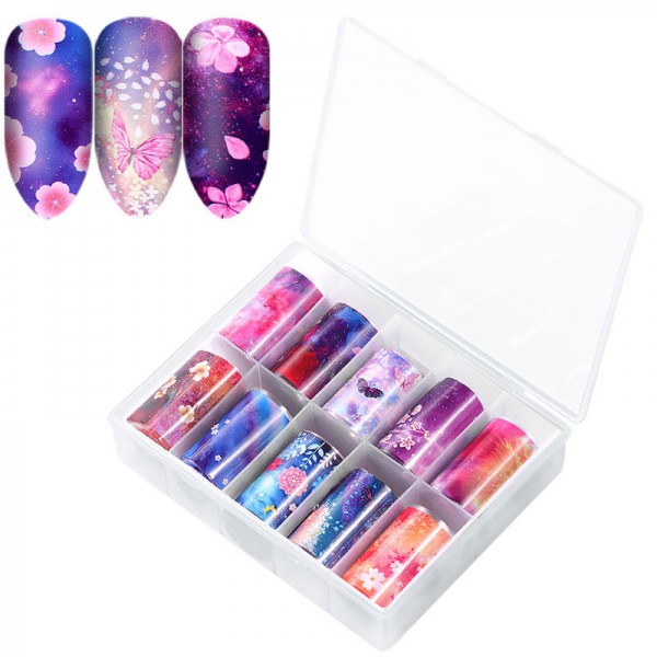 Transferfolien Box 49 Blumen Nailart