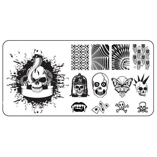 Stamping Schablone Skull 8