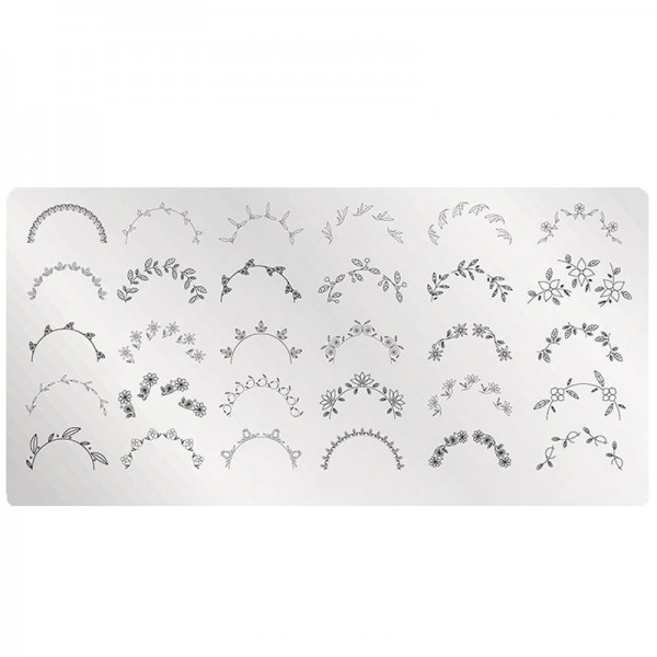 Stamping Schablone Blumen Schnörkel
