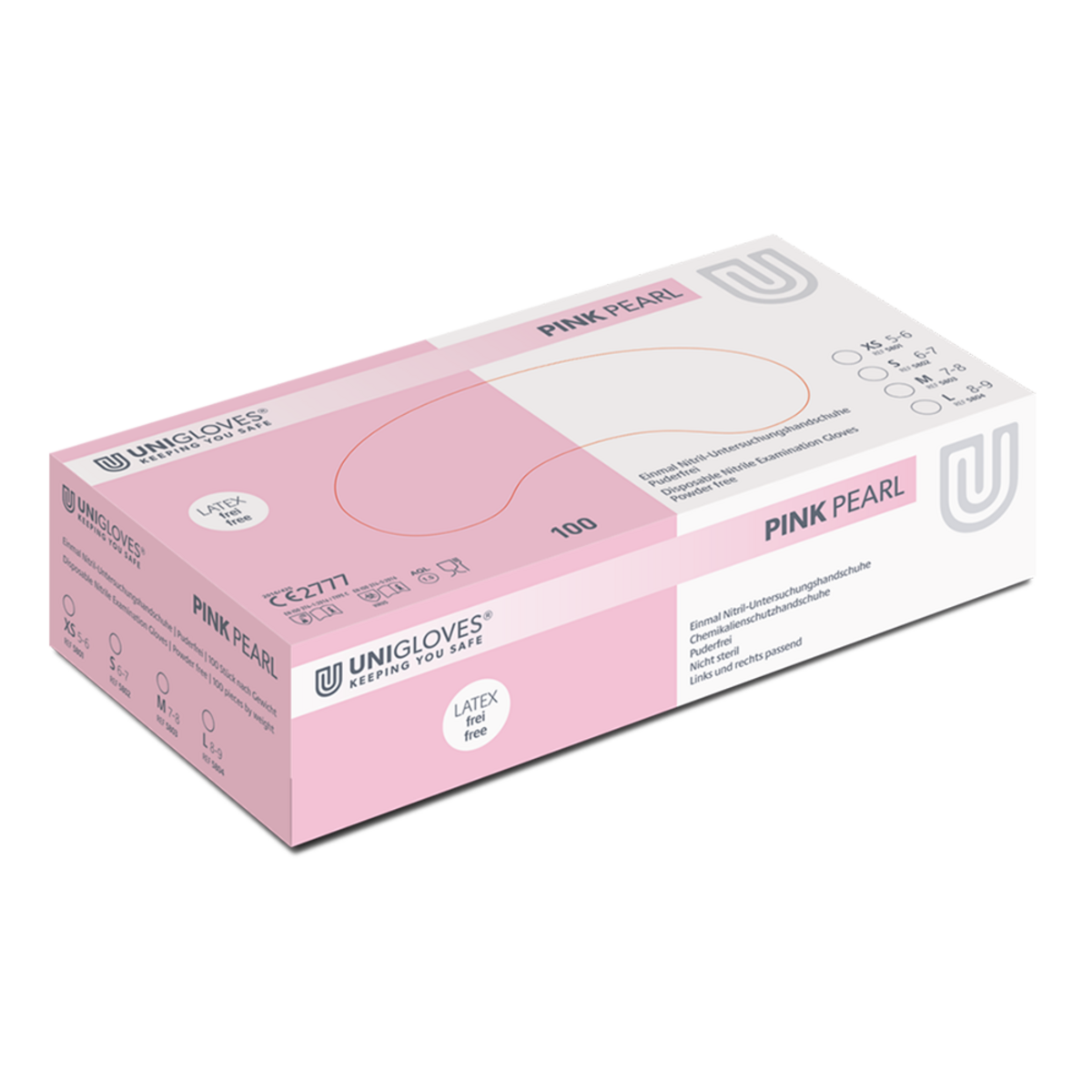 Unigloves Peach Pearl, Guanti In Nitrile Arancione, Polvere Pirrolidone, Sterili, 100 Pezzi