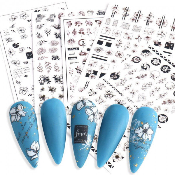 Nailart sticker Blumen Set