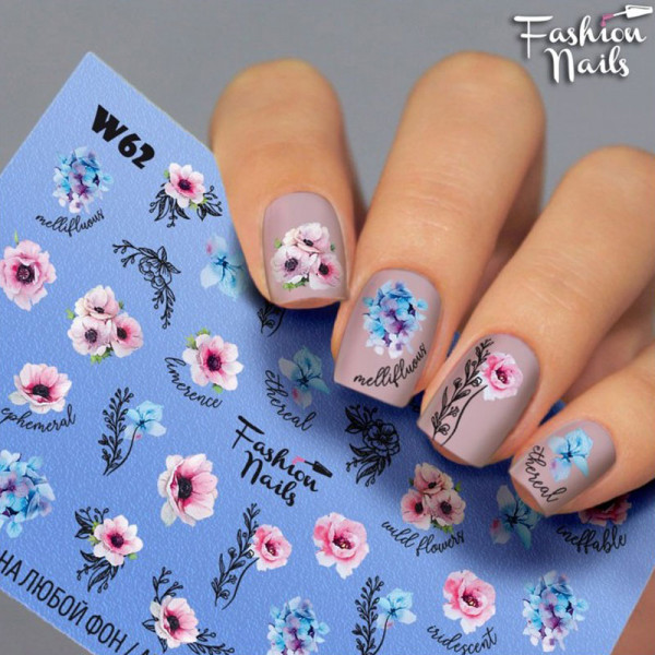 Blumen Slider Fashion Nails Sommer Bunt Design