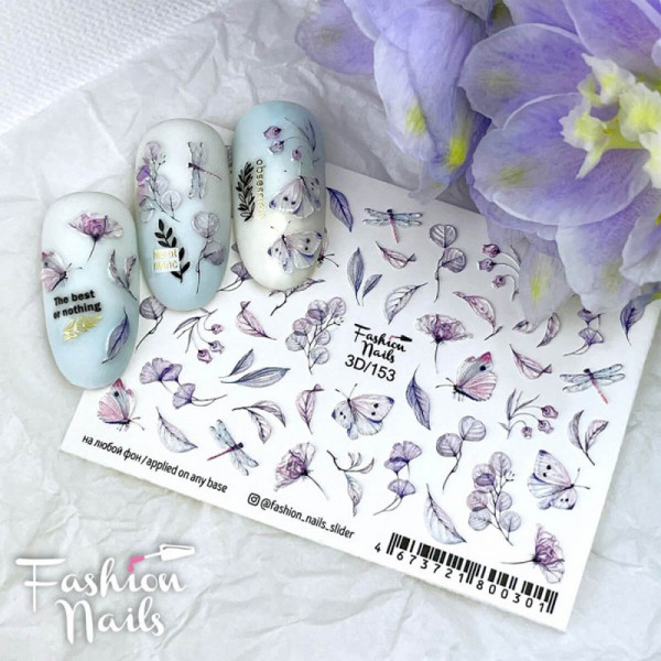 Rosen 3D Nail Slider für Fingernägel