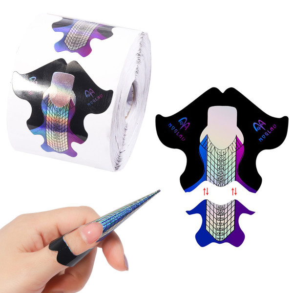 100 XXL Modellierschablonen Holo für Nagelverlängerung