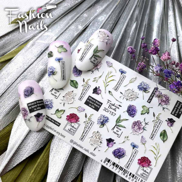 Blumen 3D Nail Slider für Fingernägel