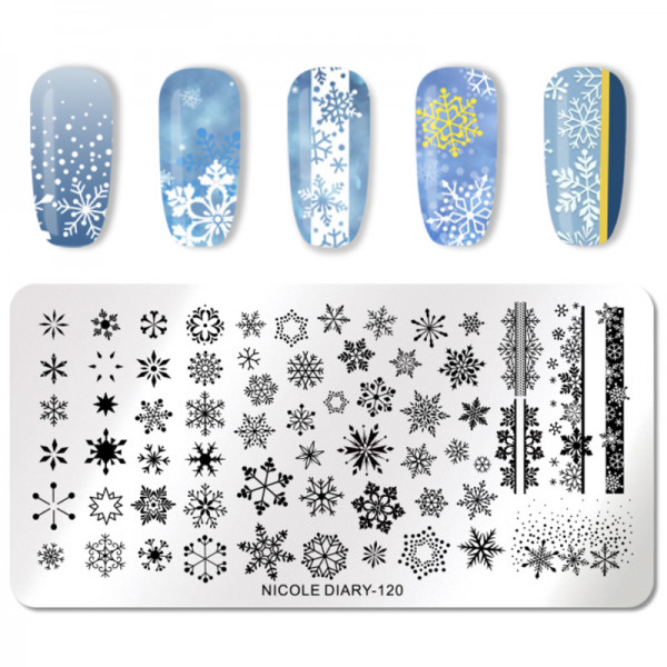 Schneeflocken Stamping Schablone für Nageldesign