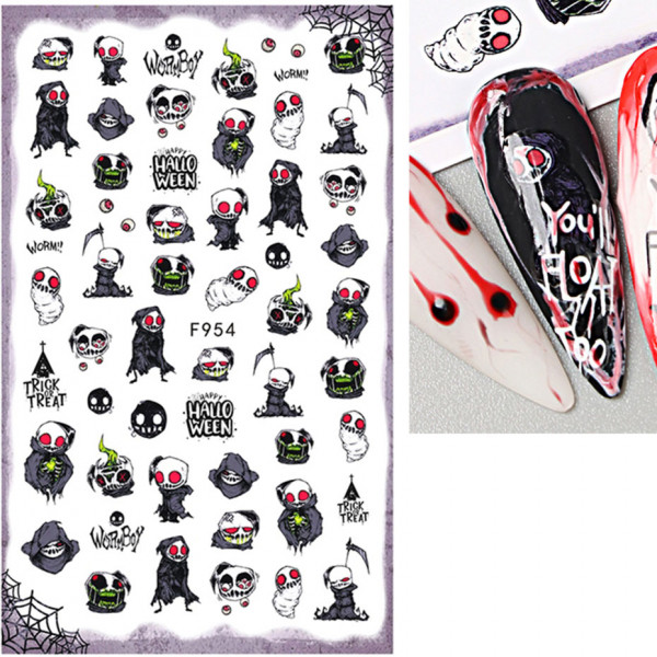 Totenkopf Nail Sticker für Nageldesign