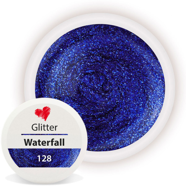 Glitter Farbgel Waterfall Blau