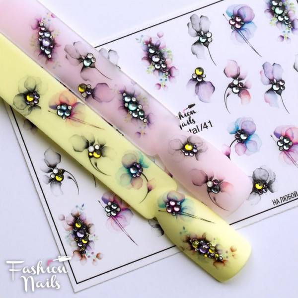 3D Crystal Slider Blumen Frühling Nailart
