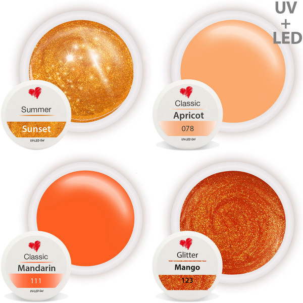 Farbgel Set Orange Fruit Salad nailart gel