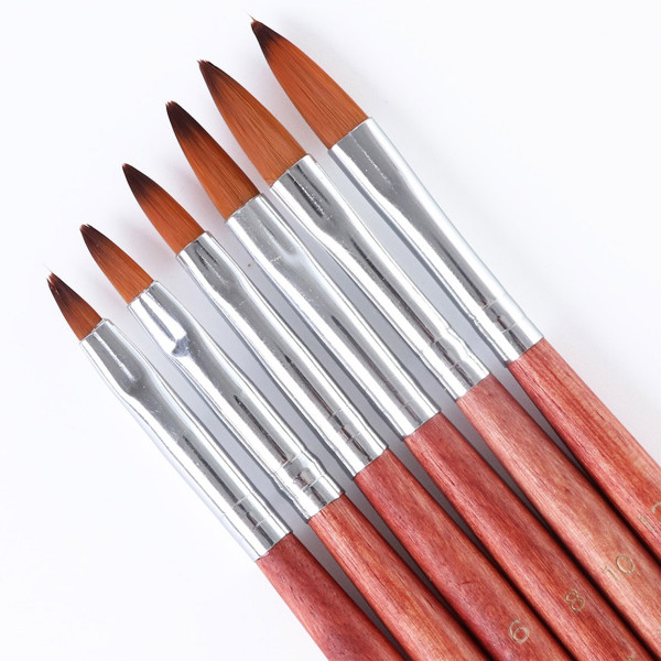 6 teiliges Acryl Pinsel Set Holz