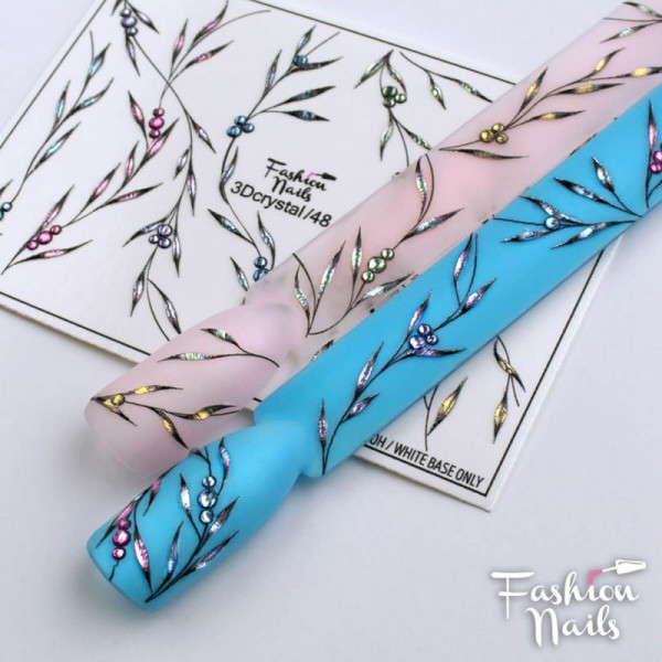 3D Crystal Slider Blumen Frühling Nailart