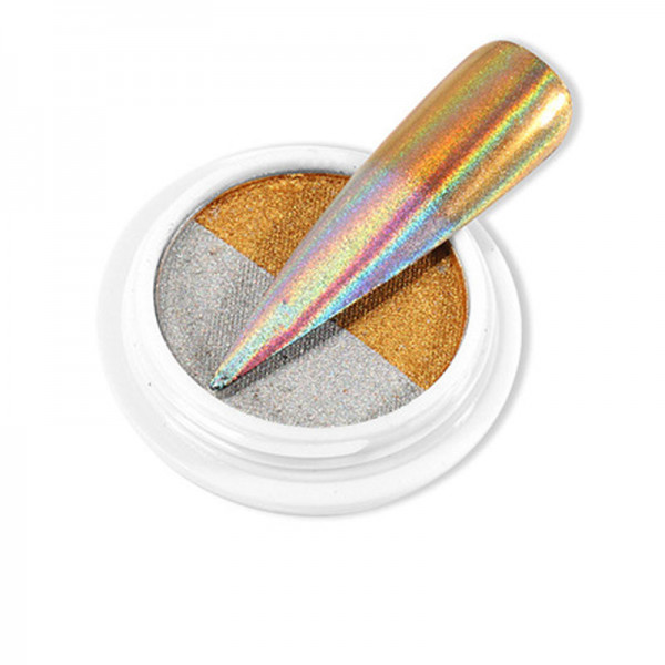 Duo Chrome Pigment für Nailart silber gold