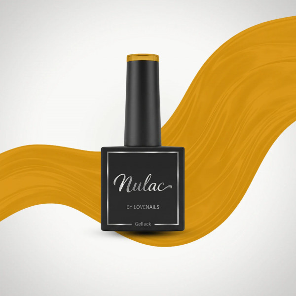 Lovenails Nulac UV Gellack Sweet Mustard 10ml – Edle Flasche mit echtem Farbkopf
