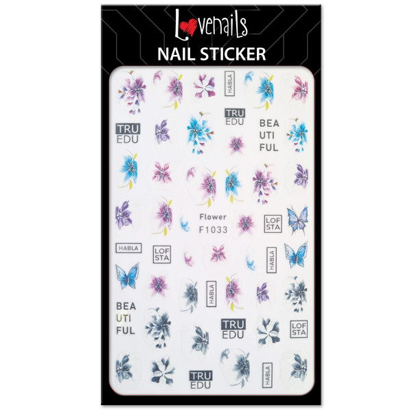 Nail Sticker Blume Nailart Silber