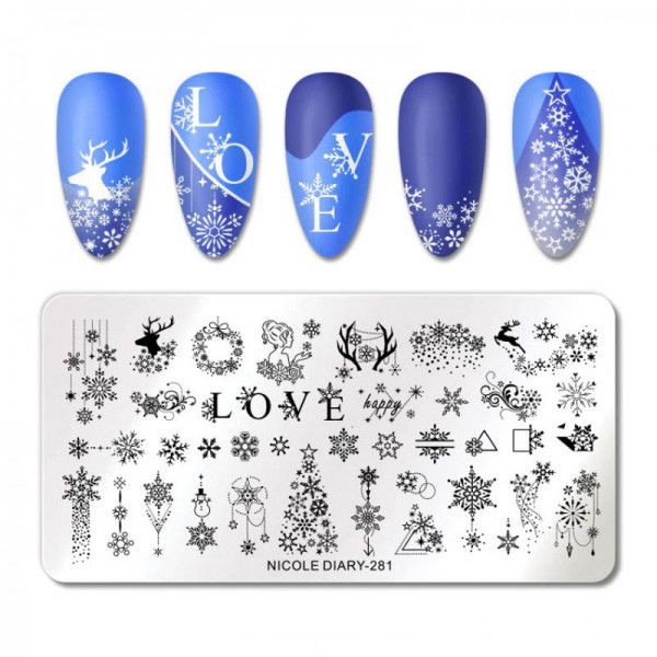 Xmas Stamping Schablone Nicole Diary Nageldesign