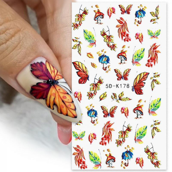 3D Nail Sticker Herbst blätter nailart