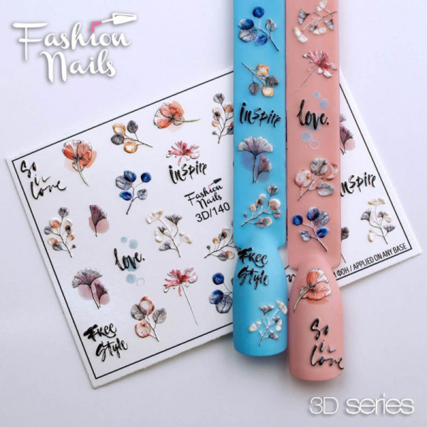 3D Nail Slider 140 Blumen
