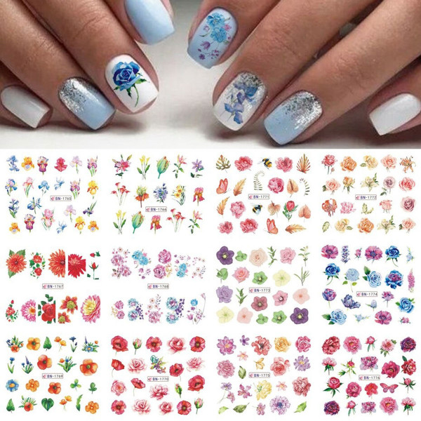 Blume Nailart Tattoo Sets für Nageldesign