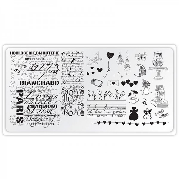 Stamping Schablone Schrift nailart