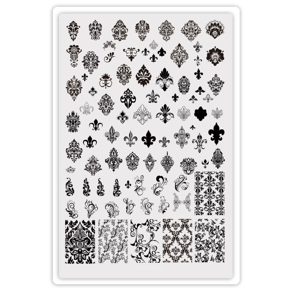 Ornamente XXL Stamping Schablone mit Schnörkeln