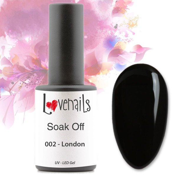 Soak Off Farbgel 10 ml Schwarz 