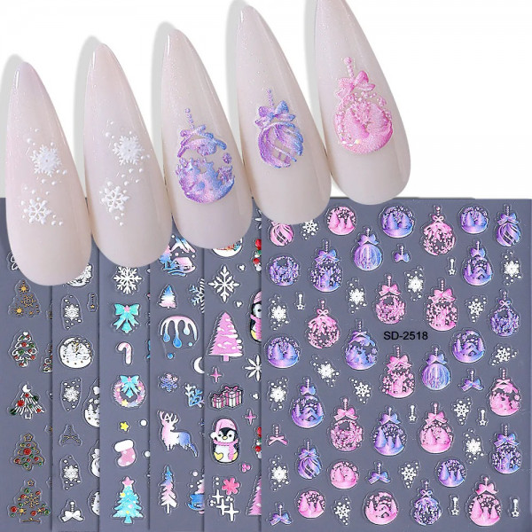 3D Nail Sticker Weihnachten 6er Set