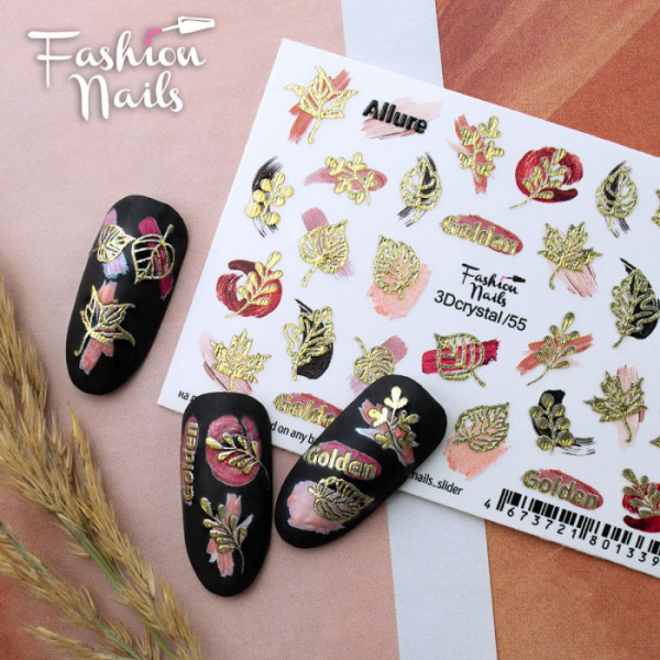 Herbst 3D Crystal Nail Slider nailart