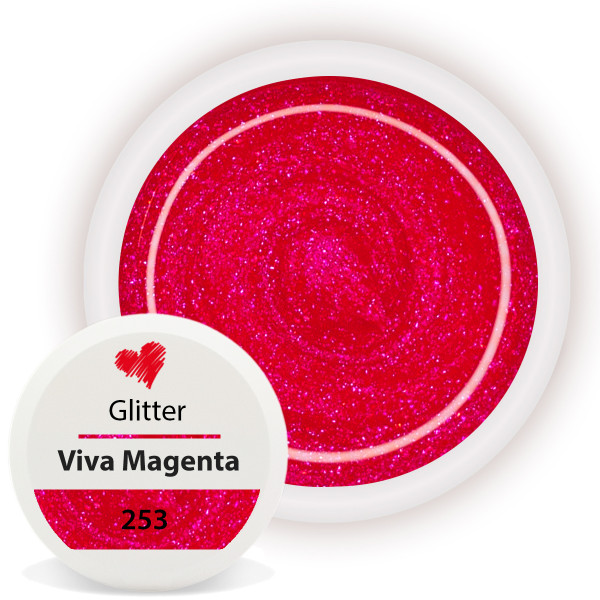 Glitter Farbgel 252 Viva Magenta 5ml