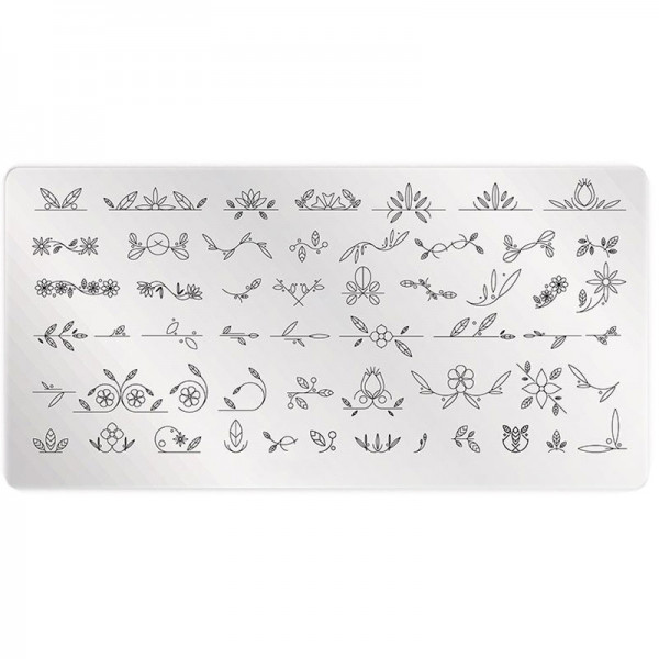 Stamping Schablone Blume Nailart Platte