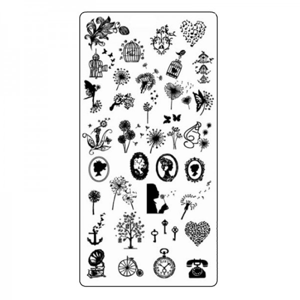 Stamping Schablone Pusteblume