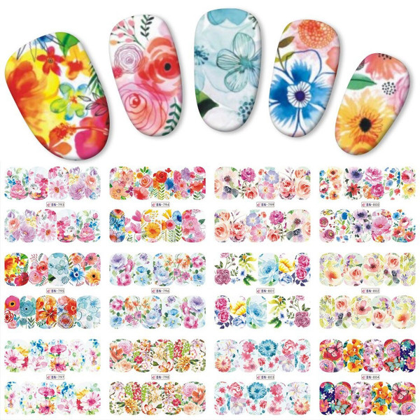 Blume Nailart Tattoo Sets für Nageldesign