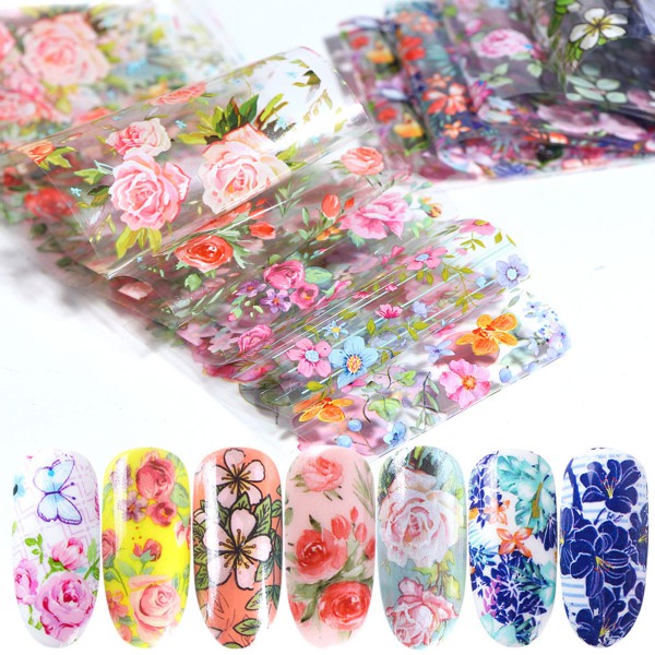 10 Transferfolien Blumen