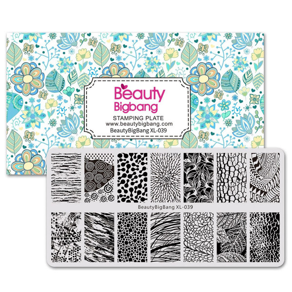 Blätter Stamping Schablone Beauty 39