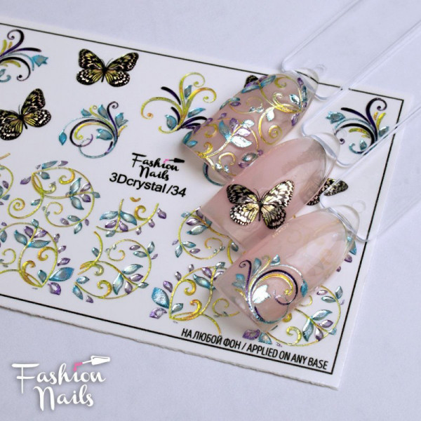 3D Crystal Slider Schmetterlinge Frühling nails