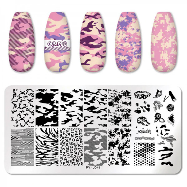 Stamping Schablone Camouflage PY-J44