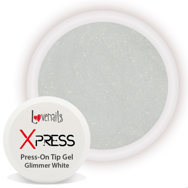 Xpress - Press-On Tip Gel Glimmer White
