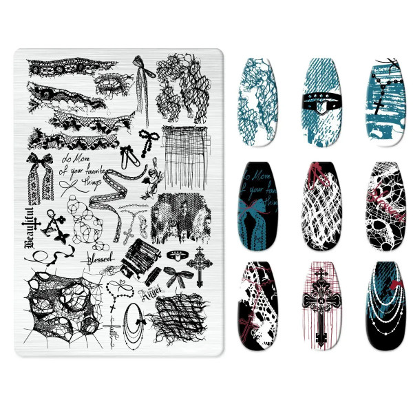 XXL Stamping Schablone Midnight Lace Gothic