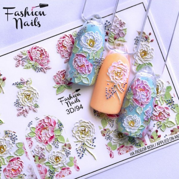 3D Nail Slider 94 Blumen