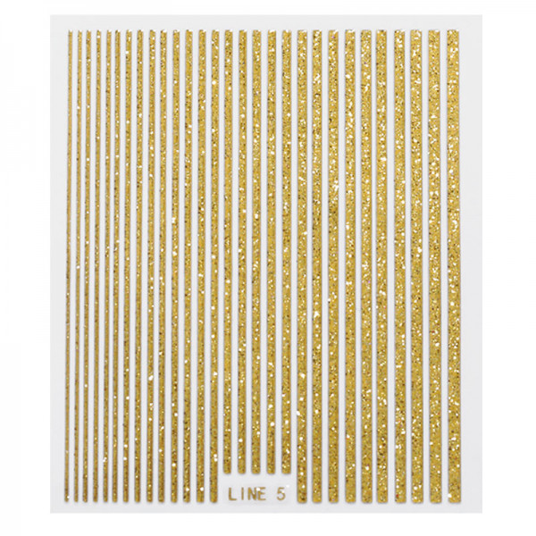 Flexible Stripes Gliter Gold nailart