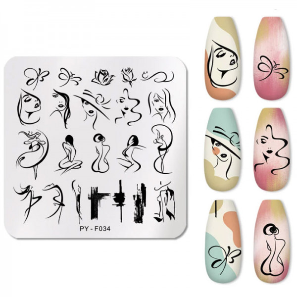 Stamping Schablone für Nailart py-f034