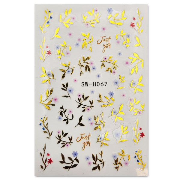 Nail Sticker Blumen metallic 5