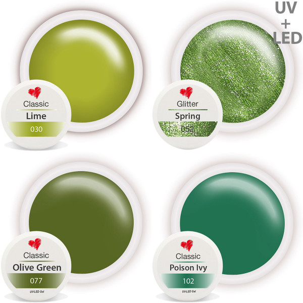 Farbgel Set Grün Spring Green Nailart