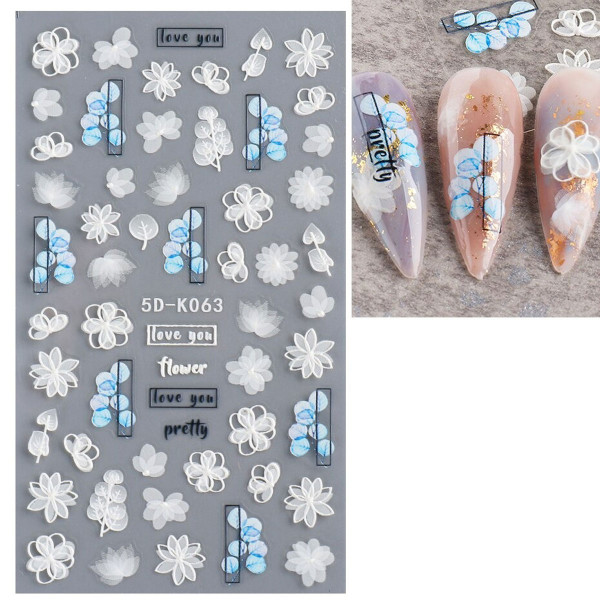 3D Nail Sticker Blume nailart